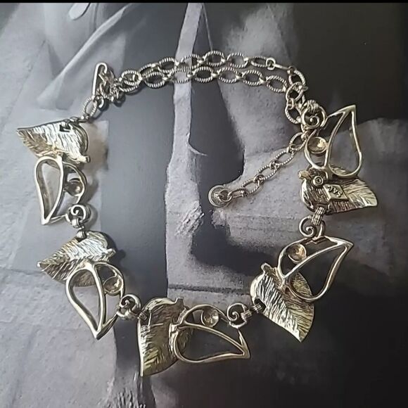 Vintage Sarah Coventry Silver Tone Choker Necklace 18"L - Picture 3 of 3